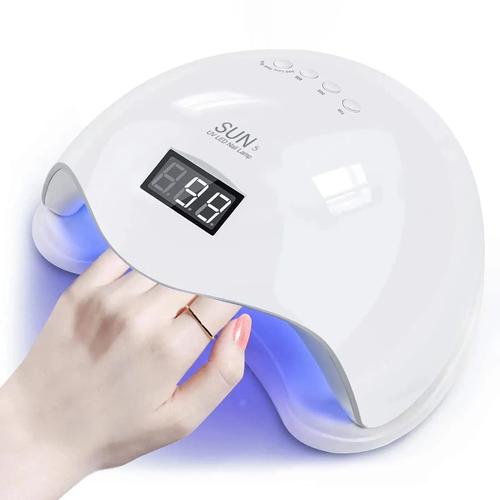 LINMANDA SUN5 Lampada UV per unghie a LED Essiccatore per unghie Smalto per unghie gel con 4 timer Sensore automatico Display LCD Lampada per unghie professionale