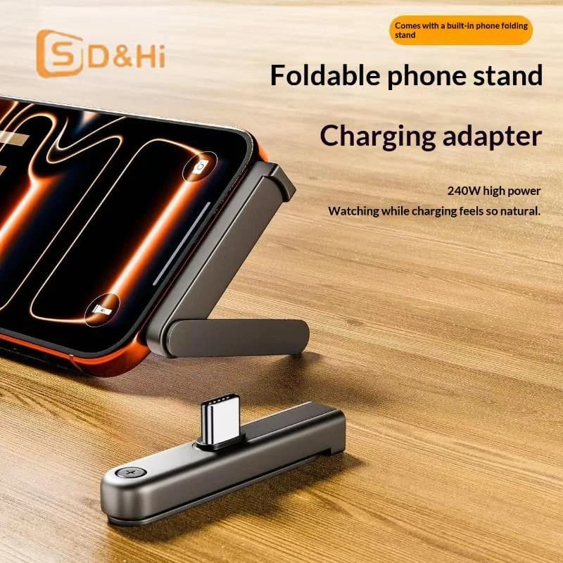 Adattatore Dual Function Type C da 240W per Ricarica Rapida, Sincronizzazione Dati e Supporto Mobile per Ufficio, Casa e Viaggi