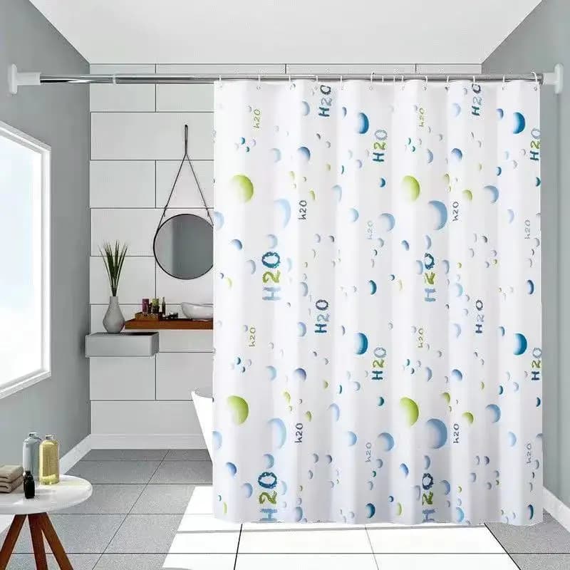 Nordic Feng shui molecular pattern shower curtain Waterproof bathroom partition curtain PEVA waterproof privacy protection opaqu