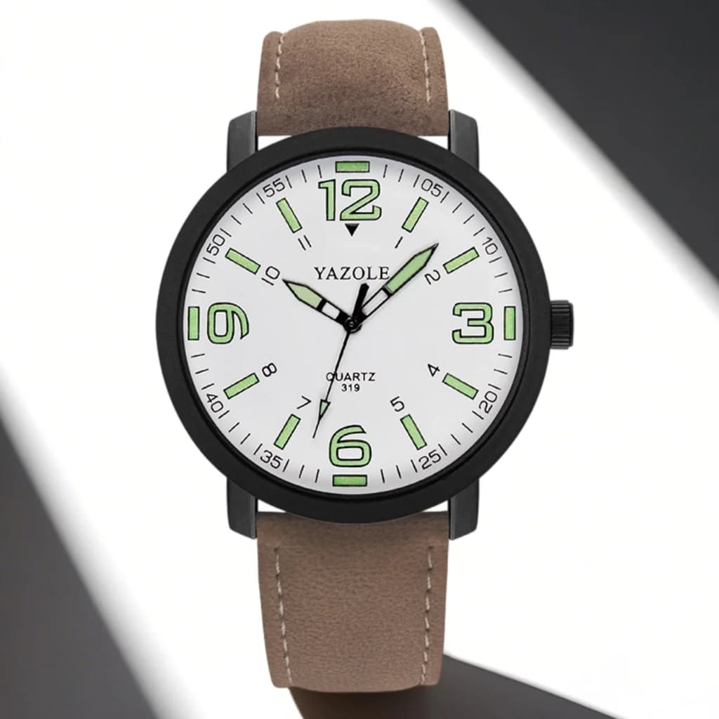 Fashion Luminous Watches for Man YAZOLE Brand Analog Men's Quartz Wristwatches Casual Leather Men Watches Clock Reloj Hombre