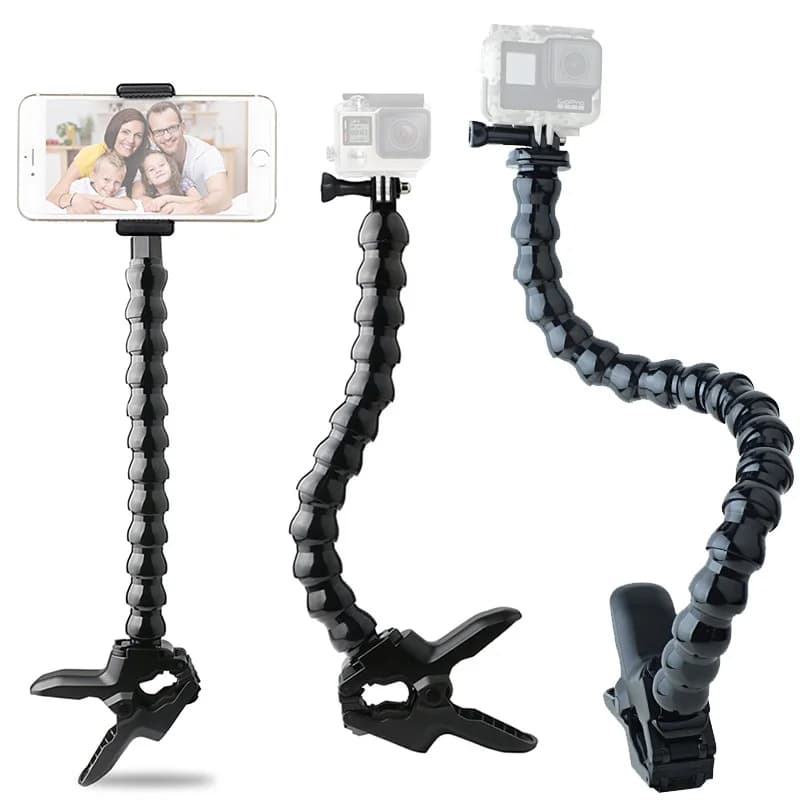 Flexible Gooseneck Mount Holder Monopod with Clamp for Gopro Hero DJI OSMO SJcam Action Cameras Mobile Phones