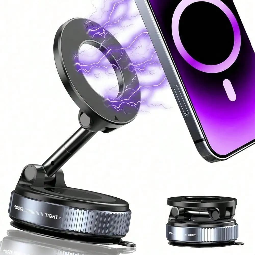 360 ° Magnetic Support for Phone with Suction Cup - Folding Auto Support, USA - NEW