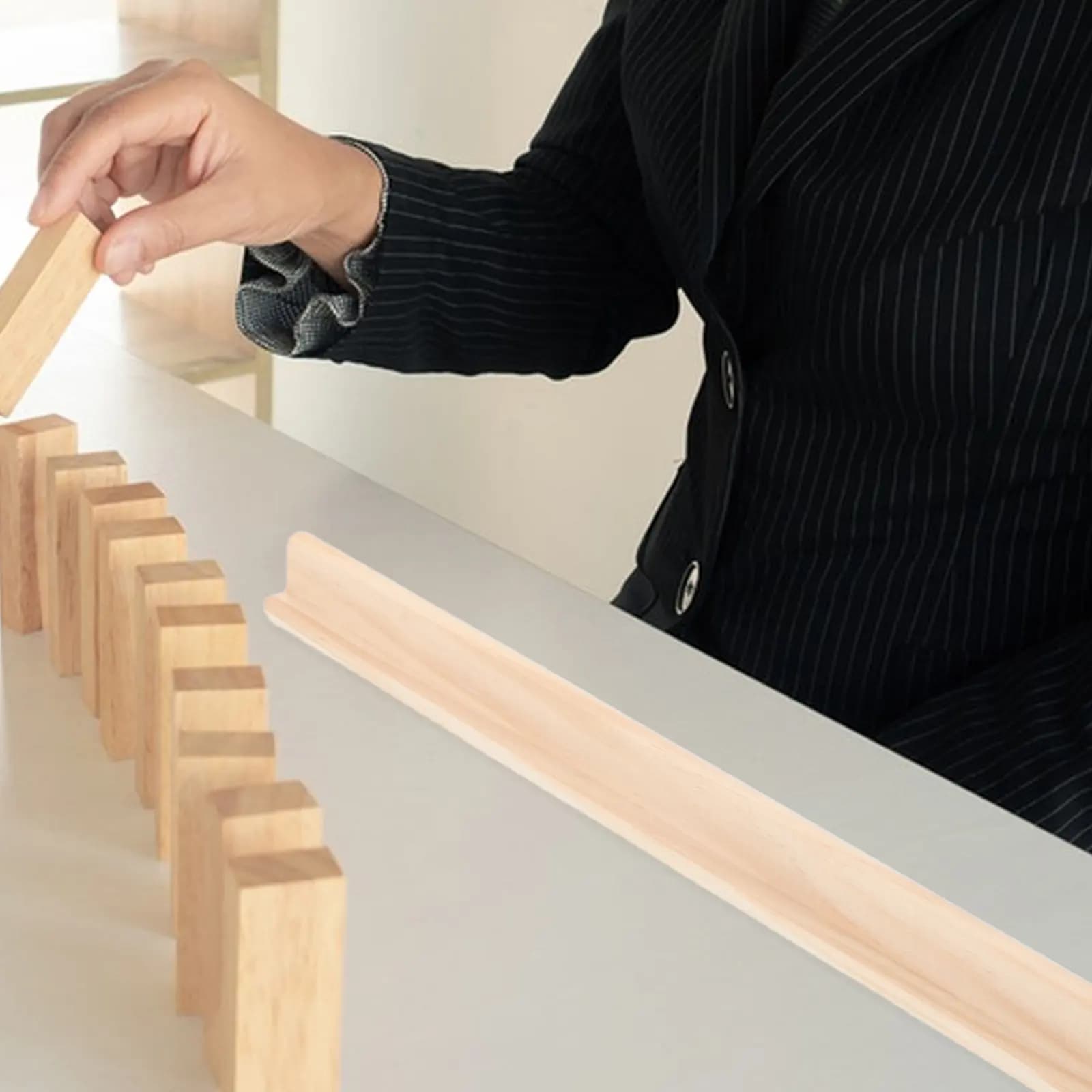 Set di 4 Supporti in Legno per Domino, Espositore a Fila Singola Non Finito, Versatile per Mahjong, Lettere, Numeri, Artigianato Educativo