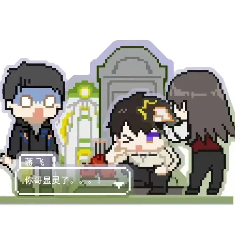 Gioco Amore e spazio profondo Figura anime carina Pixel Caleb Xia YiZhou Q Versione Modello Piastra Decorazione da scrivania Ventole Regalo di Natale