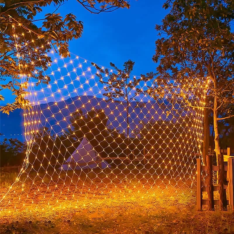 4x6M 3x3M Ghirlande di Natale LED String Luci nette di Natale Maglia Fata Festa di Natale Giardino Decorazione di nozze Luce per tende
