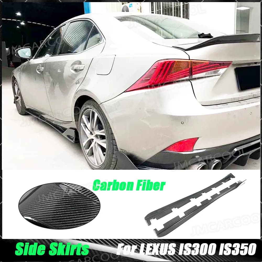 2 Pezzi Protezioni Laterali in Fibra di Carbonio per Auto, Kit Carrozzeria per LEXUS IS300 IS350 IS F Sport Berlina 4 Porte 2013-2018, Styling Auto in FRP