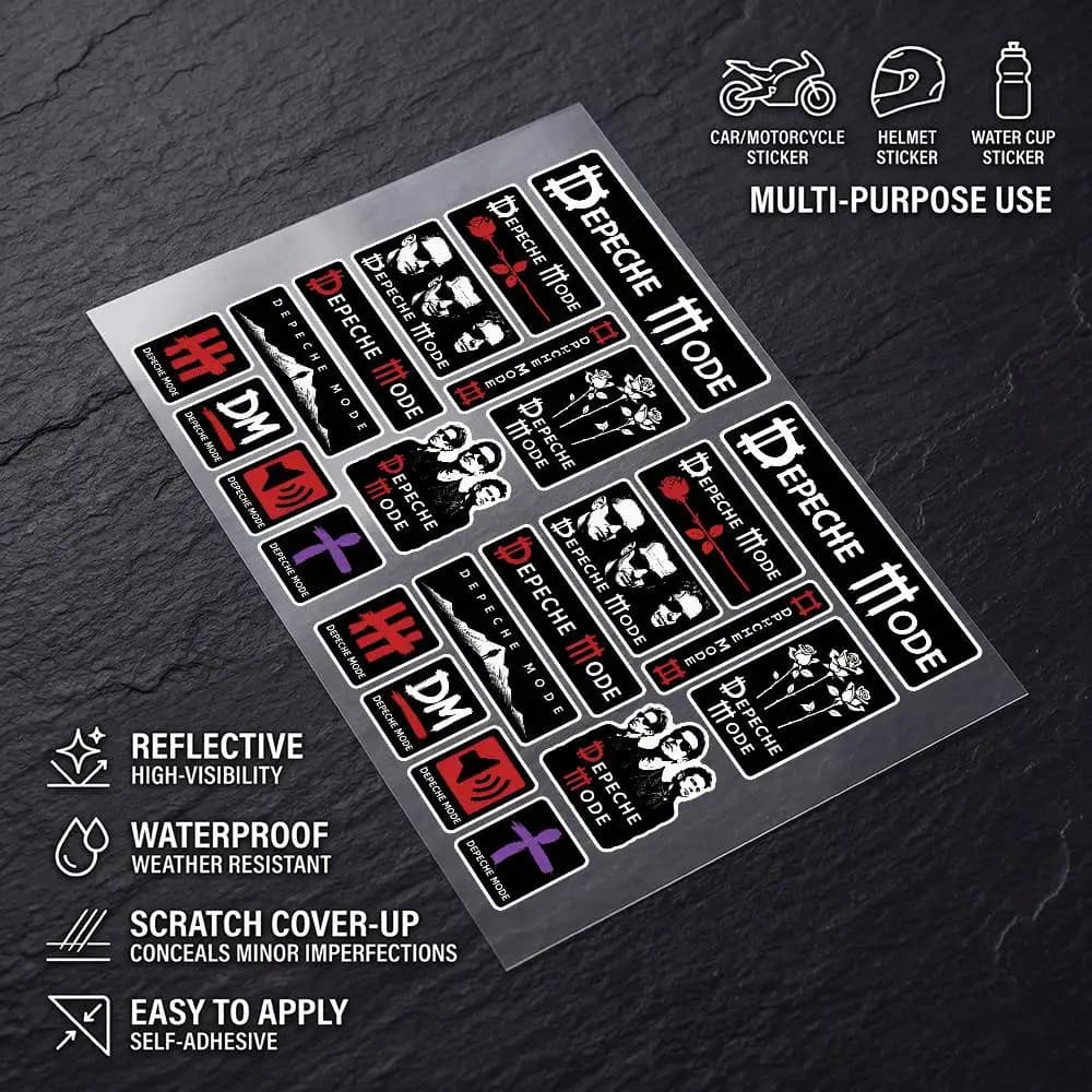 DepeC-he Mode Safety Reflective Waterproof Auto Decal Scratch Cover Stickers Universal For Bike Helmet Mug Refrigerator