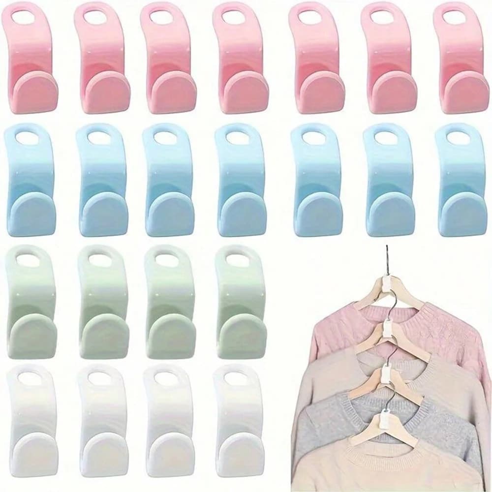 10-100 pezzi- Ganci appendiabiti per guardaroba Gancio appendiabiti salvaspazio per camera da letto in plastica a cascata multifunzione