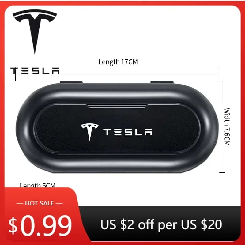 Adesivo per Auto Tesla, Portaocchiali per Parasole, Organizzatore per Accessori Auto, Compatibile con Tesla Model 3 2022 Y X S Cc3 Cybertruck