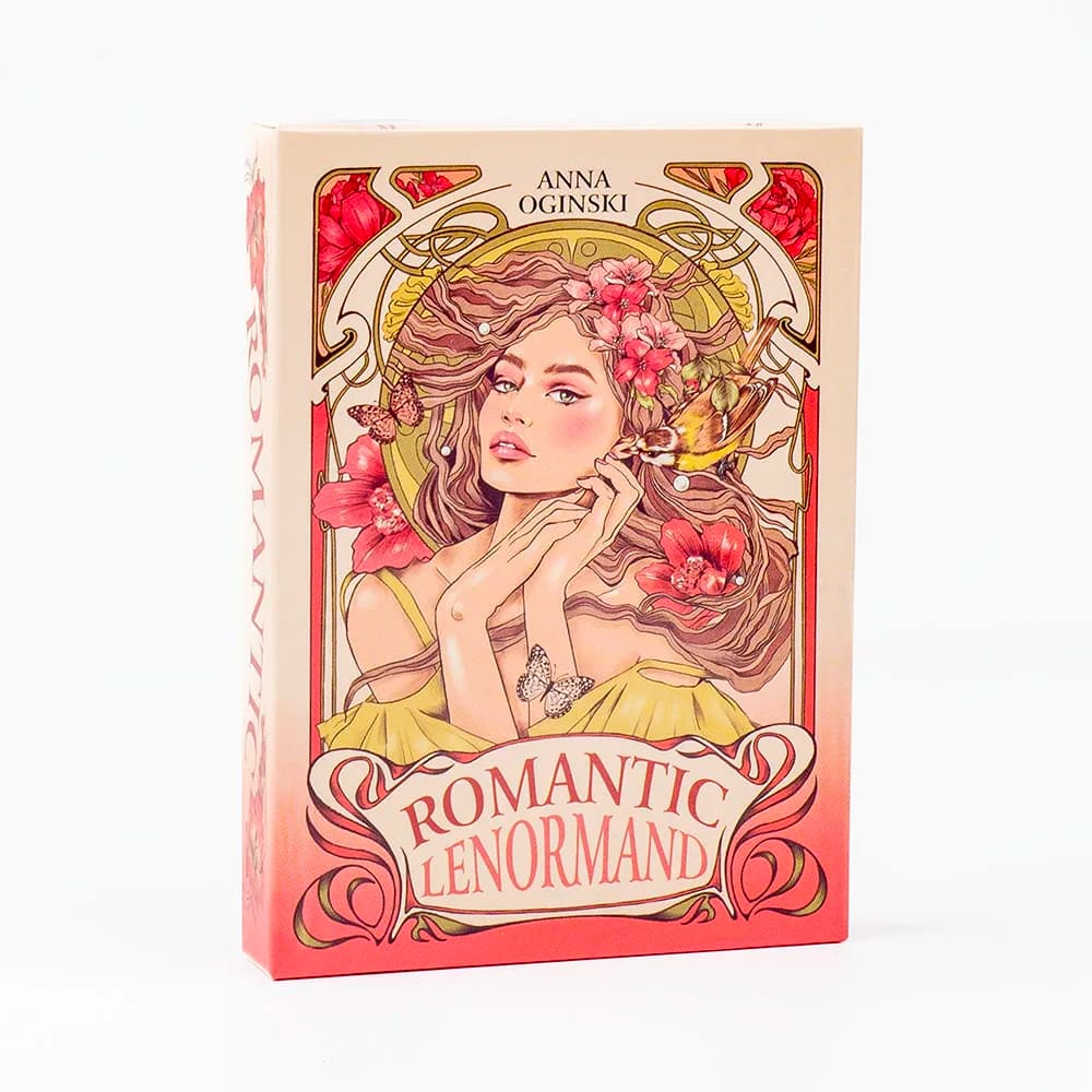 Carte romantiche Lenormand Oracle 37 pezzi Mazzo 10,2x7,2 cm Visione inglese Art Nouveau Motivi floreali per giochi da tavolo per feste