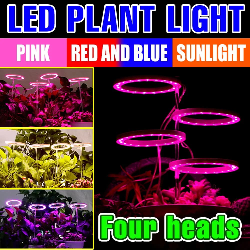Luci LED per Coltivazione Piante, Spettro Completo 5V, Lampada USB Dimmerabile per Coltivazione Indoor, Illuminazione per Verdure, Frutta e Fiori