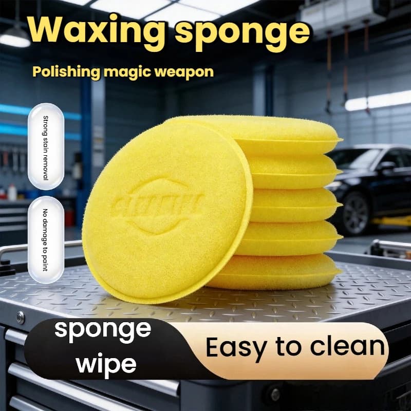 High Density Foam Applicators for Auto Polishing, Premium Round Sponge for Detailing Auto and Sealing Application