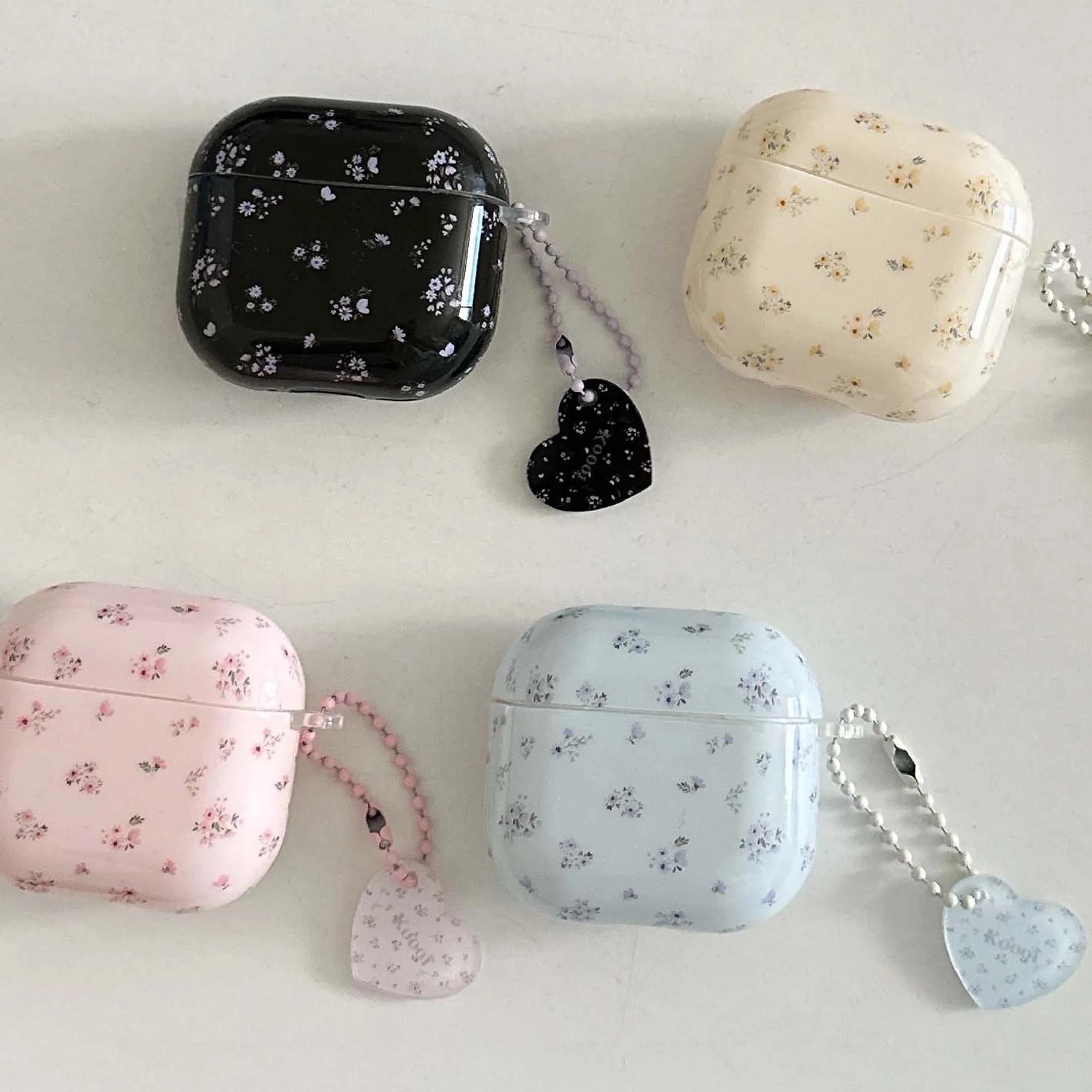 Simpatica fiore ins imd shell per apple airpods 3 2 pro 2nd 4 1 custodia per auricolari scatola di ricarica bluetooth senza fili ciondolo amore copertura
