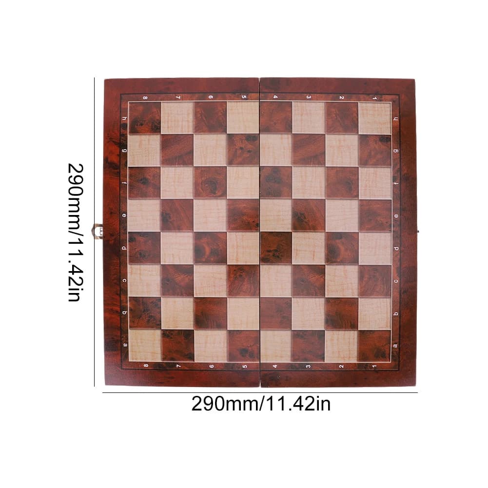 Scacchiera Grande 29x29cm per Sviluppare il Pensiero Strategico, Scacchiera Pieghevole, Miglior Regalo, Gioco da Tavolo in Legno Non Tossico per Ragazzi e Ragazze