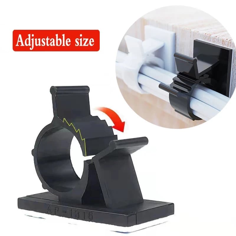 Clip per organizer per cavi Supporti per fascette regolabili Supporto per morsetto per filo da tavolo autoadesivo Gestione dei cavi per avvolgitore di ricarica per TV per PC per auto