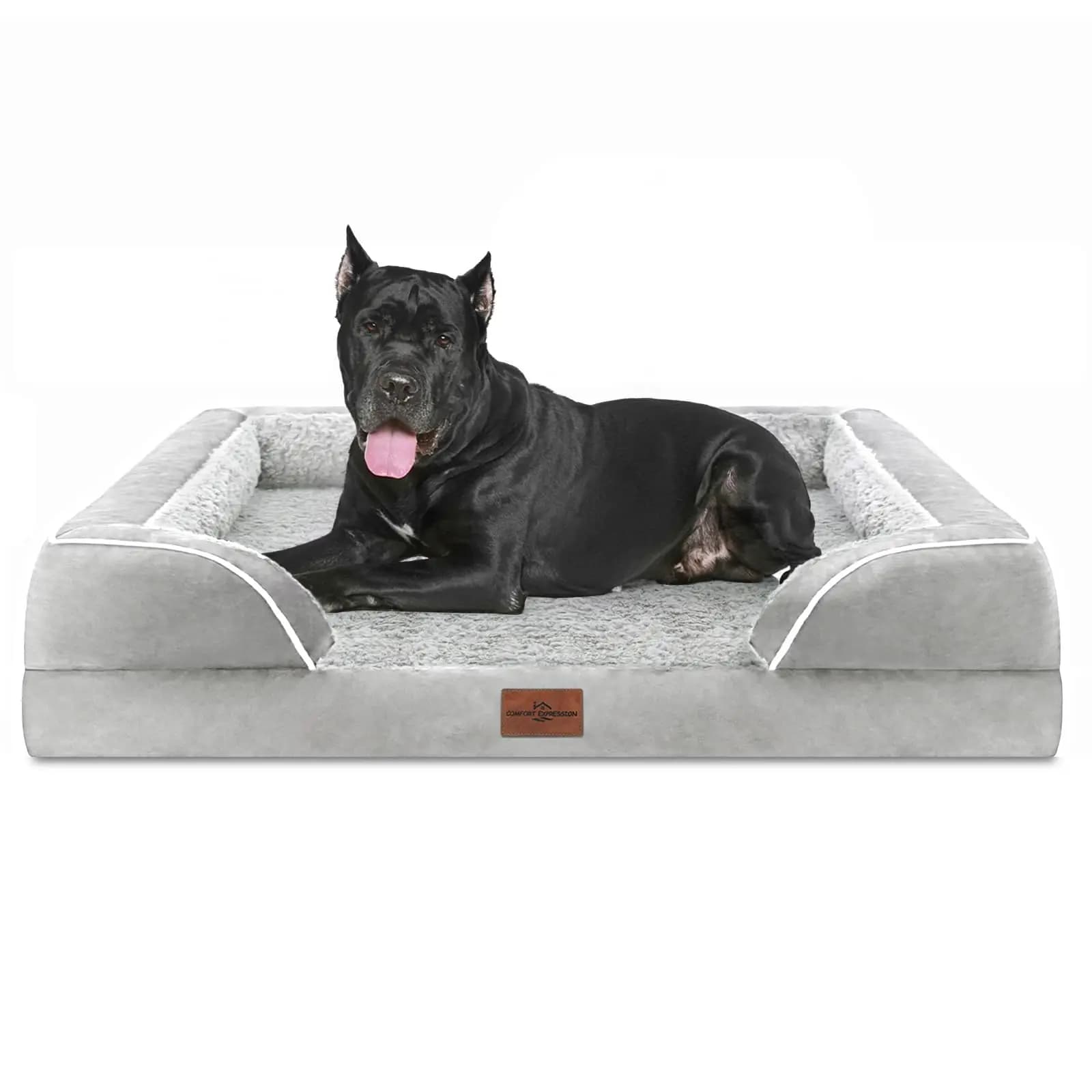 Comfort Expression Orthopedic Egg Crate Foam Dog Bed Waterproof Bed with Washable Cover for Large Dogs Multiple Sizes