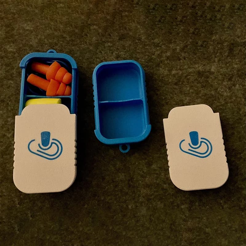 1pc Mini scatola di immagazzinaggio per tappi per le orecchie con portachiavi contenitore portatile per tappi per le orecchie per gioielli, vitamine, pillole per orecchini, piccoli oggetti