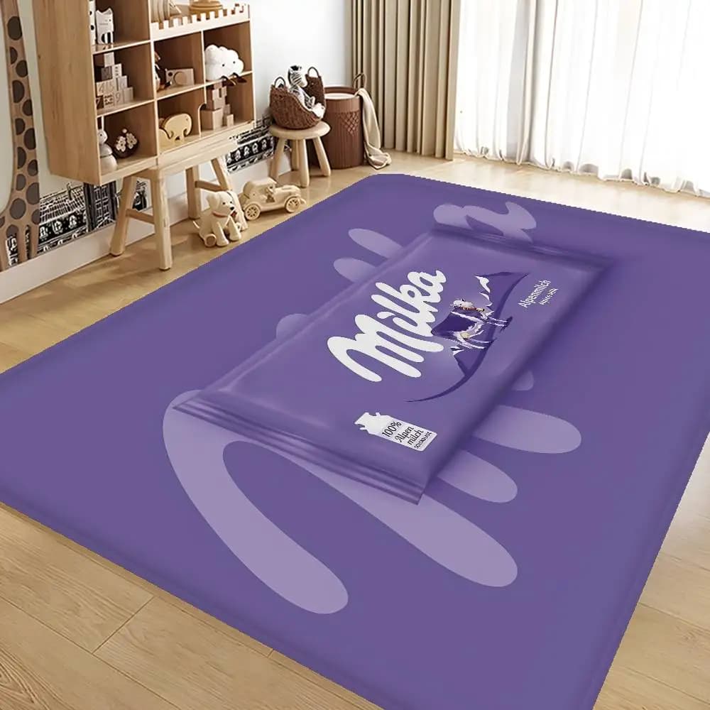 Classico e Delizioso Tappeto con logo M-Milka, lavabile, antiscivolo, per soggiorno, divano, sedie, tappetino per cucina, tappeto per area cucina