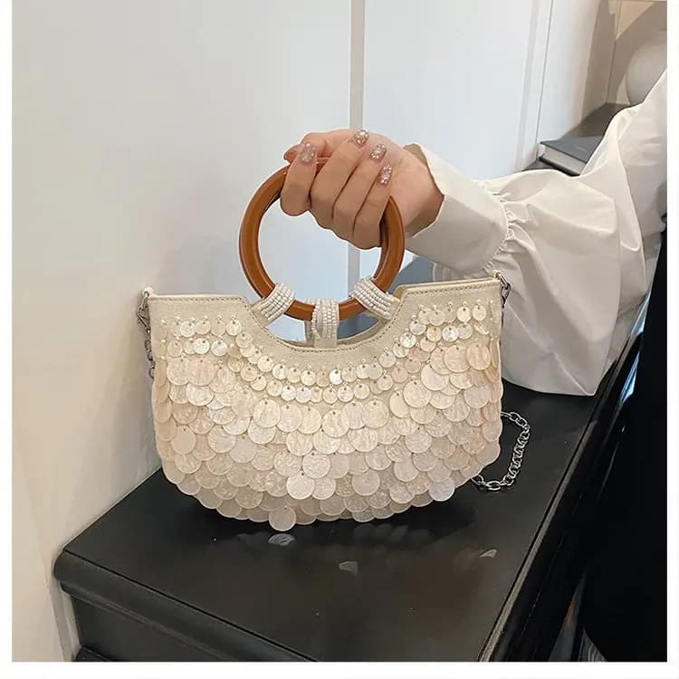 New Conchiglia Handicraft Bag 2026, Pochette da Sera dal Design Etereo e Incantevole, Clutch Unica Luxury Bag for Women's Party