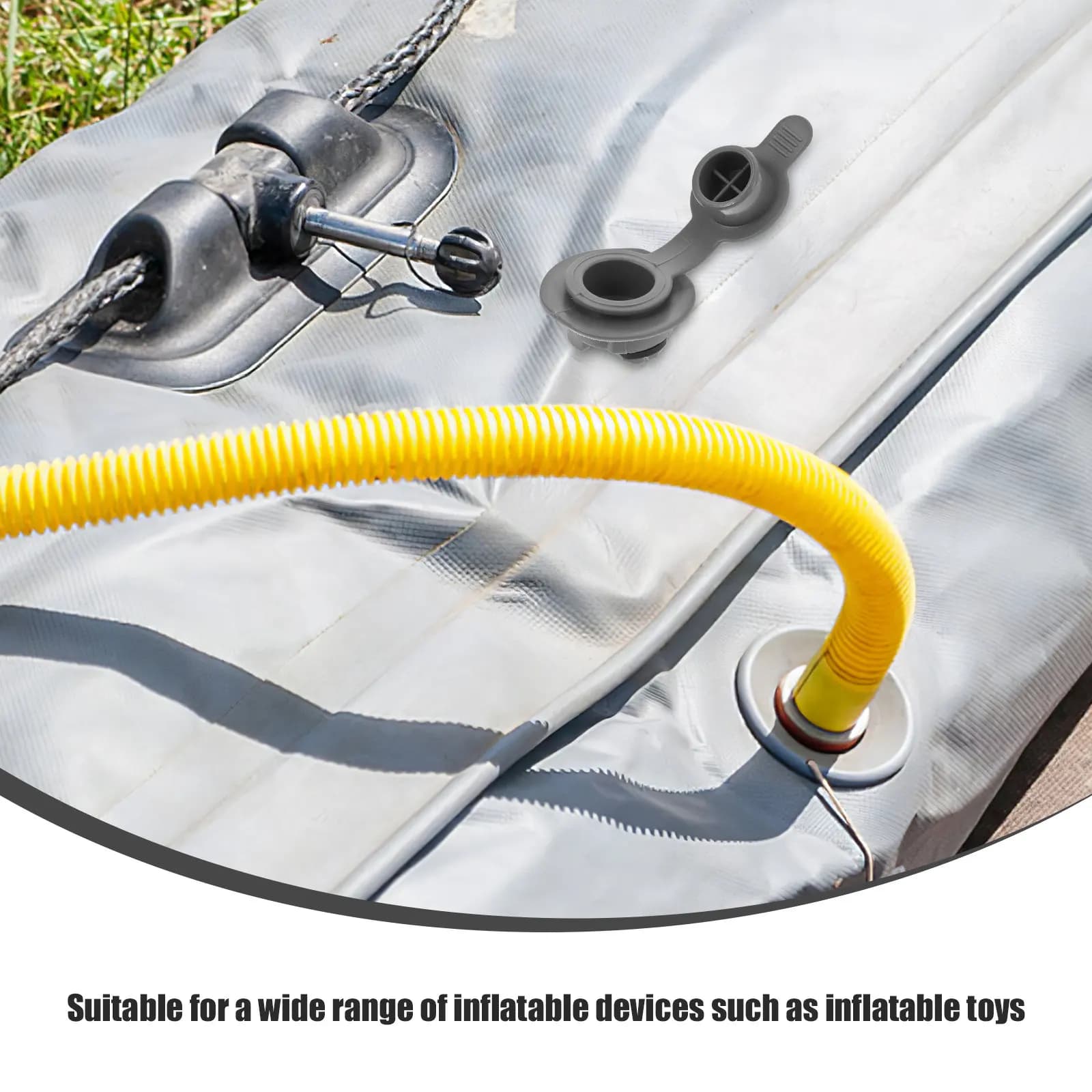PVC Inflatable Pump Adapter Air Valve Attachment Grey Quick Inflation Deflation for Inflatable Boat Stand Up Paddle Board Kayak
