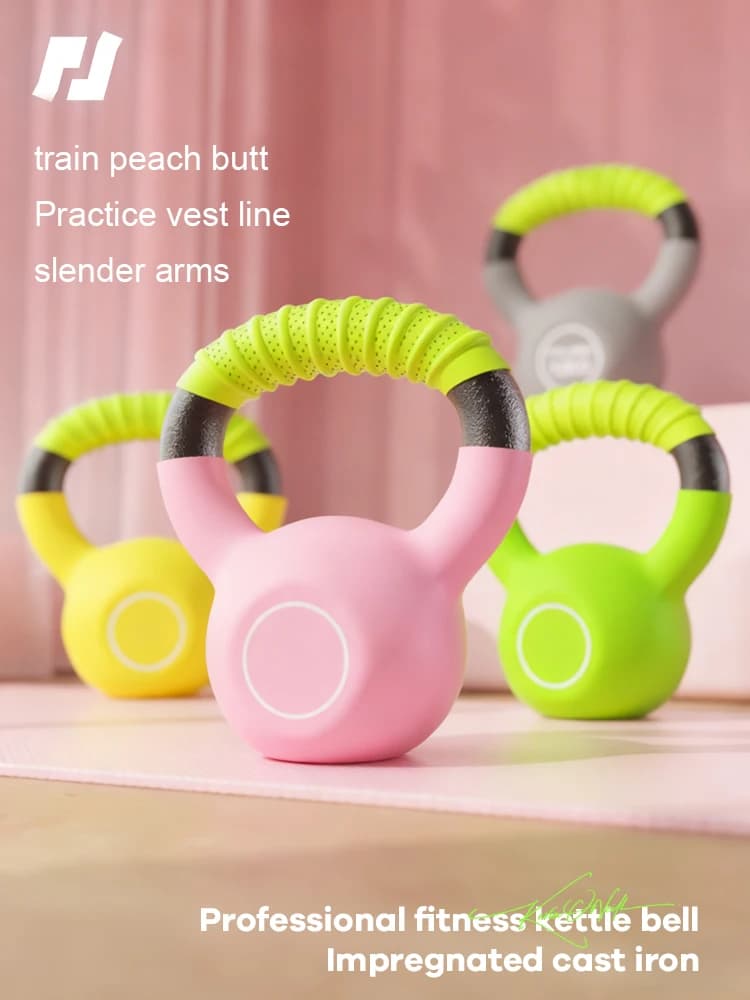 Kettlebell in ghisa rivestita, attrezzatura per il fitness solida per donna, uomo, palestra a casa, allenamento per glutei, allenamento per tutto il corpo