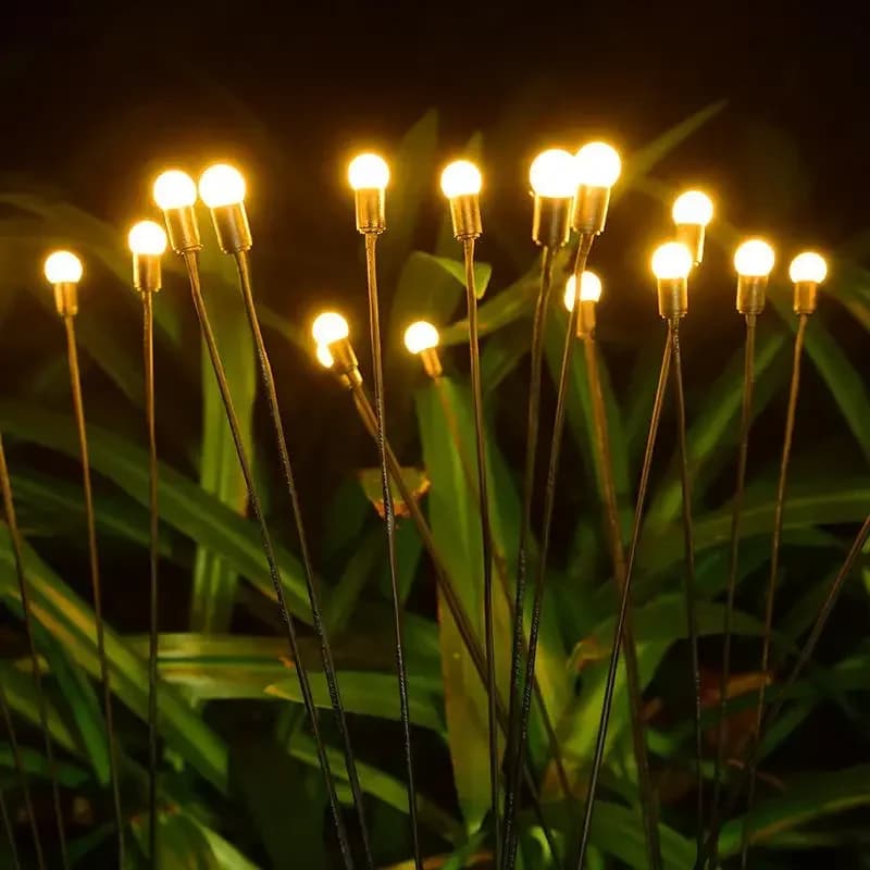 Lampada Solare da Esterno per Sentieri, Impermeabile, con 6/8/10 Teste LED, Effetto Lucciola Oscillante, Lampada Solare a Effetto Stelle Cadenti per Giardino