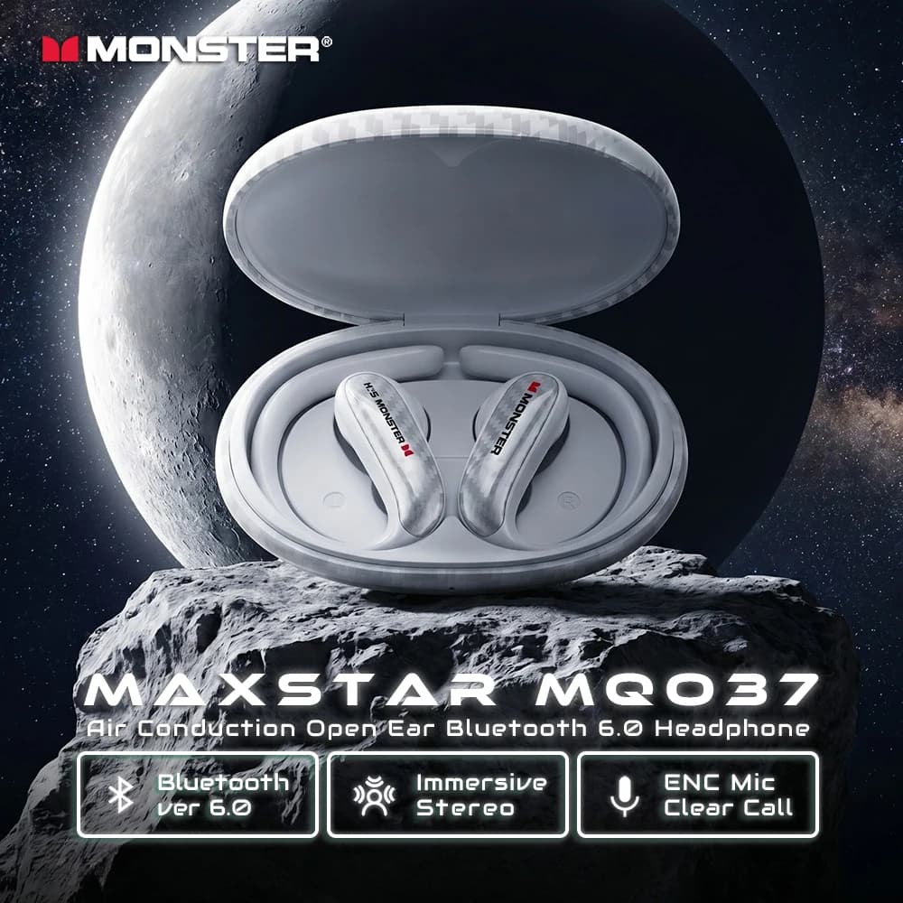 Auricolari Monster MAXSTAR MQO37 OWS con Gancio per Orecchio 360 ° Cuffie stereo wireless Bluetooth 6.0 IPX5 auricolari sportivi TWS impermeabili