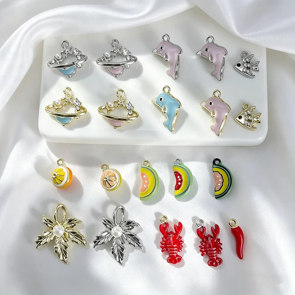 Cordial Design 50-100 Pezzi Ciondoli Fai da Te/Disegni Frutta Foglie Farfalle/Componenti per Gioielli/Charms in Lega di Zinco/Orecchini Fatti a Mano # 195907