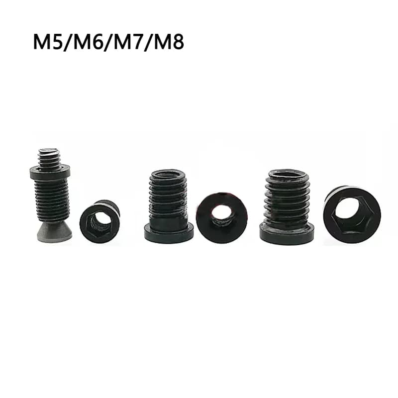10pcs Hollow Threaded Inserts M5 M6 M7 M8 S13BS Tool Pad CNC Lathe Clamping Screws SEET12T3 External Turning Tools Holder Shim