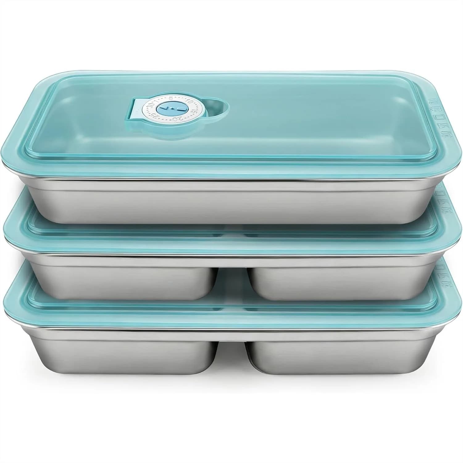 Contenitori per Snack in Acciaio Inossidabile, Set da 3 con Coperchi Ermetici - Scatola Bento Divisa per Preparazione Pasti, Scuola, Viaggi e Bambini e Adulti