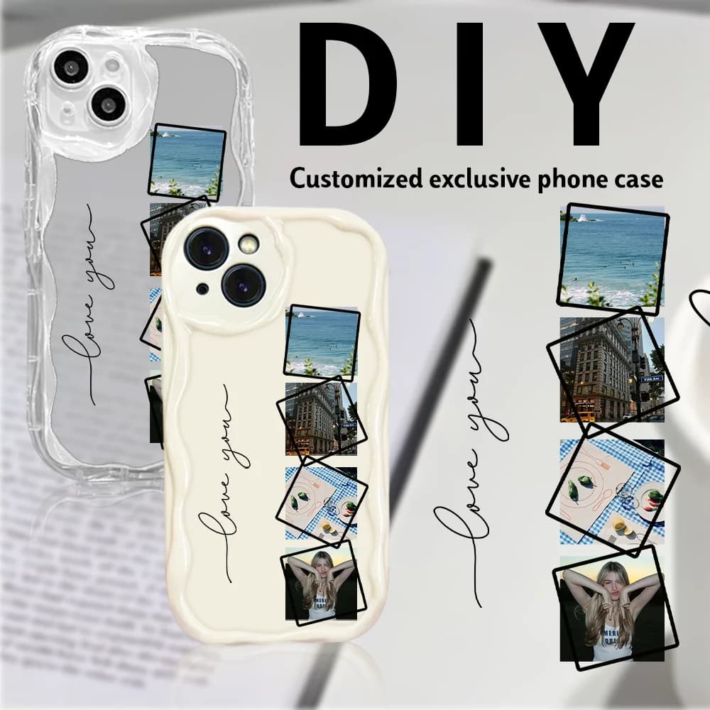 Cover Morbida Antiurto Personalizzabile con Foto Multiple per iPhone 17 16 15 14 13 12 11 Pro Xs Max X XR e 7 8 Plus