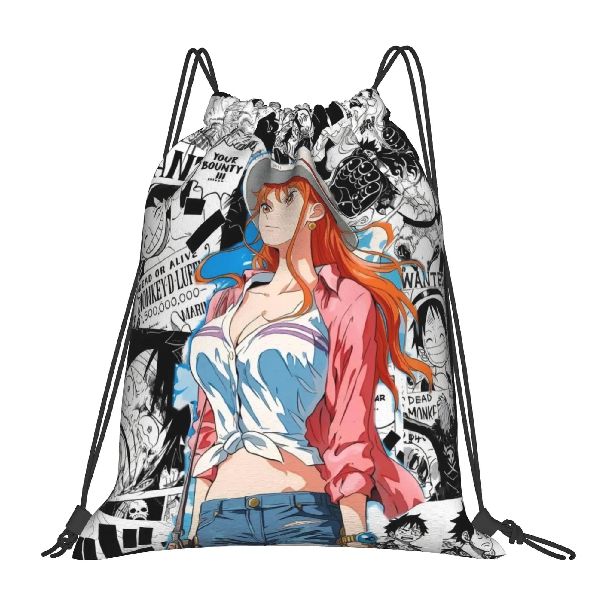 Borse con coulisse Nami One Piece, zaino sportivo, borsa porta scarpe per la scuola