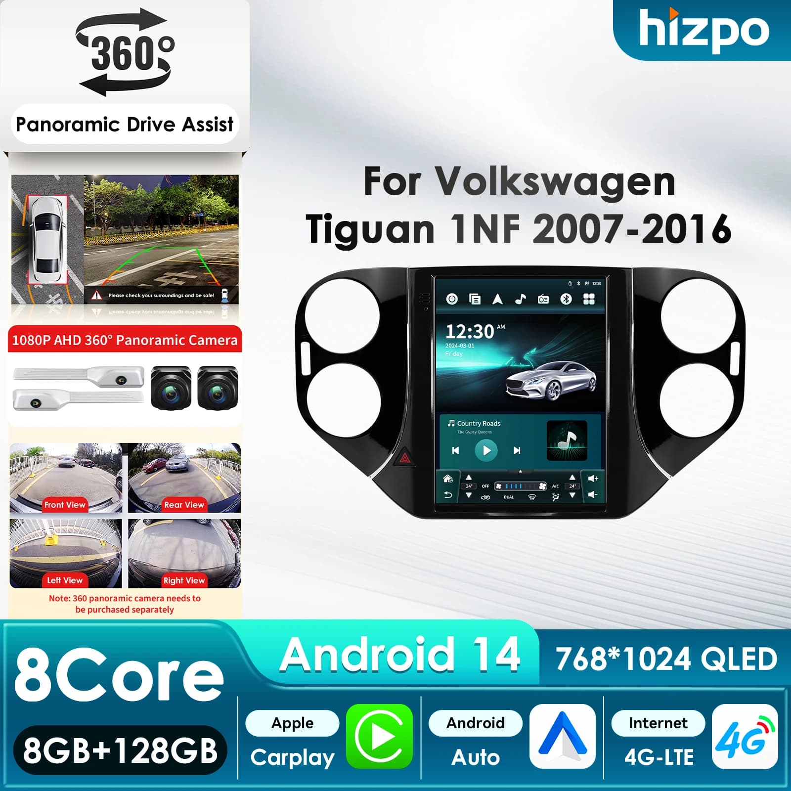 Sistema AI 9.7'' 7862 8Core 360 ° Autoradio con CarPlay e Android Auto per Volkswagen Tiguan 1NF Golf 5 2007-2016 GPS Multimedia