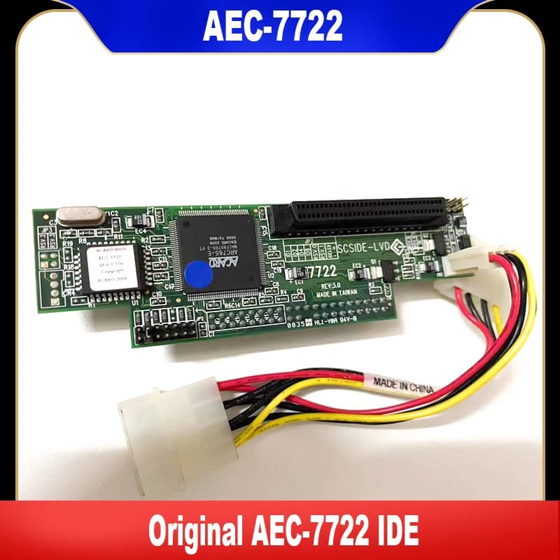 Originale AEC-7722 IDE a SCSI 68-Pin IDE a LVD SCSI Bridge Adapter Card IDE a 68 Pin SCSI Storage Controller Adapter Card