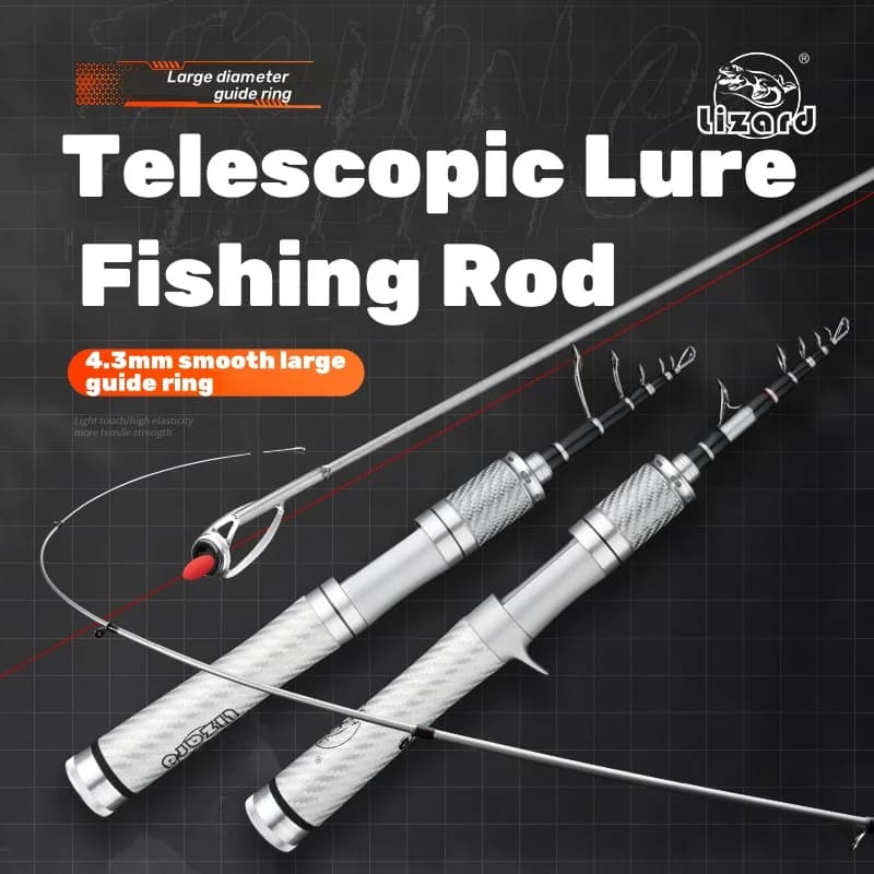 LIZARD Protezione dell'acqua di mare Esca telescopica in carbonio e peso leggero Lunghezza restringimento 43 cm peso solo canna da pesca 98 g