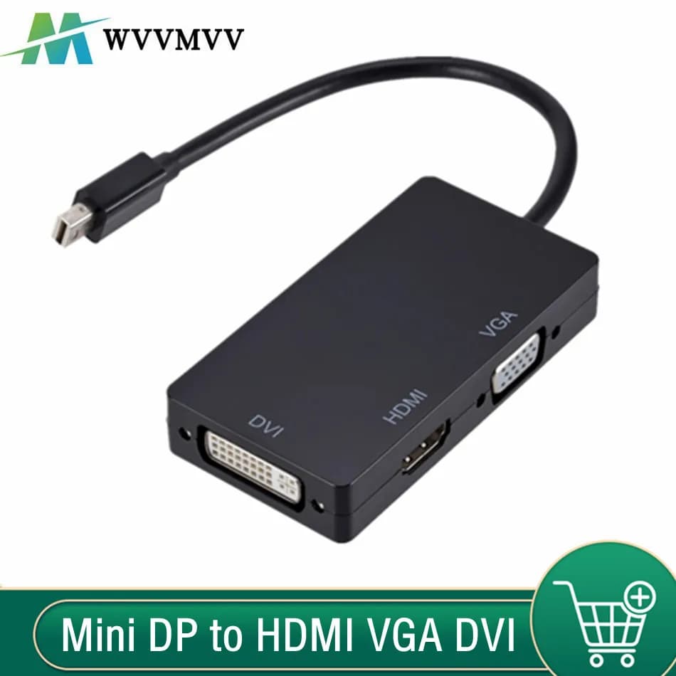 WvvMvv 3 in 1 Mini Displayport DP Maschio a DVI HDMI VGA Audio Femmina Adattatore Display Porta Cavo Convertitore Per Proiettore di Computer