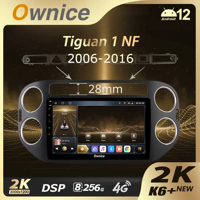 Ownice K6 + 2K 8G + 256G per Volkswagen Tiguan 1 NF 2006 - 2016 Autoradio Multimedia Video Player Navigazione Stereo GPS Android 12