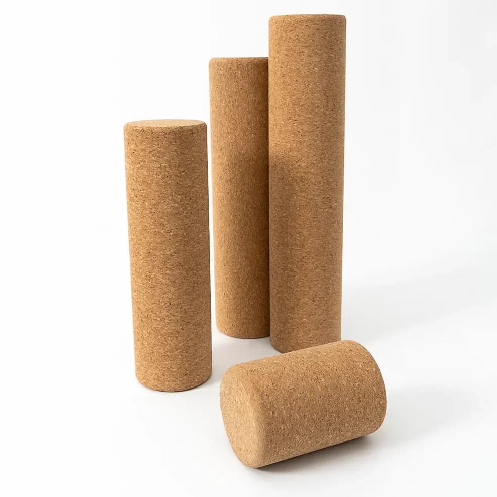 Custom Logo Size Soft Foam Roller for Ecological Muscle Backache 45 cm Premium Natural Cork Yoga Roller with Yoga Release