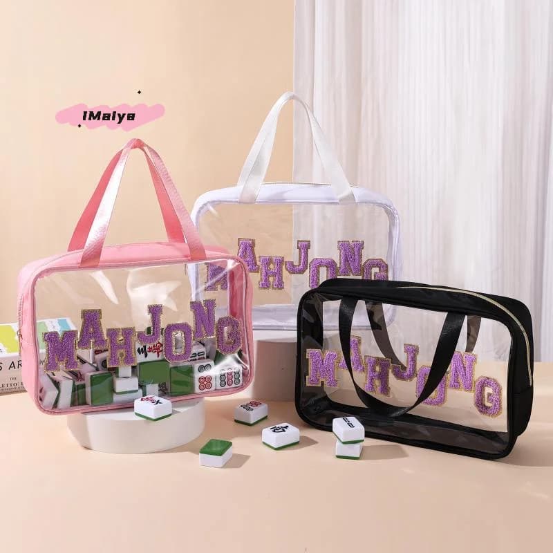 M-New Mahjong Tile Bag Waterproof Large Mahjong Tile Holder Portable Organizer Case For Business Studio Home Travel Adults Teens