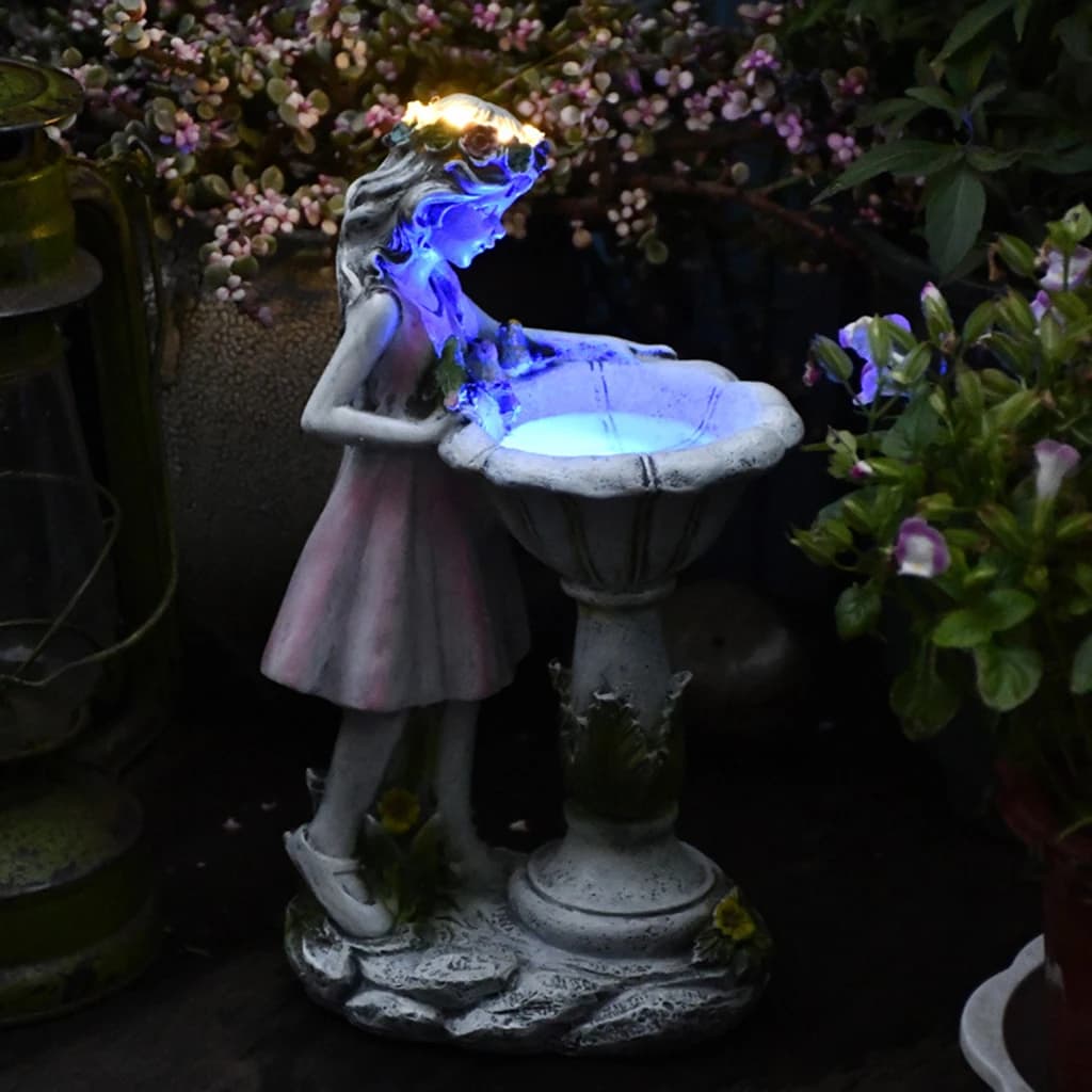 Statuetta illuminata per scultura da giardino, statuetta per decorazioni per patio, prato a energia solare