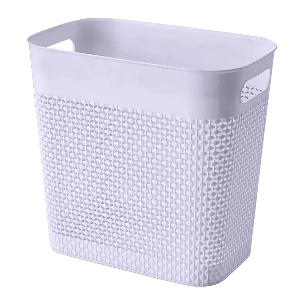 Compact 3-Gallon Grey Wastebasket for Home & Office Use