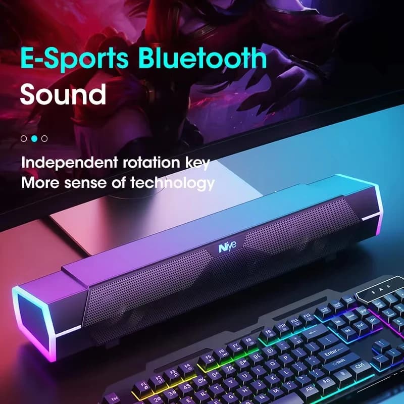 4D Bluetooth 5.0 Wired Surround Soundbar Stereo Subwoofer Computer Speakers for PC Laptop Gaming Home Theater