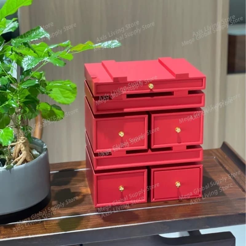 Jewelry Organizer Boxes Wood Storage Box Drawer Type Luxury Accessory Organizing Case Multifunctional High End Organization Case