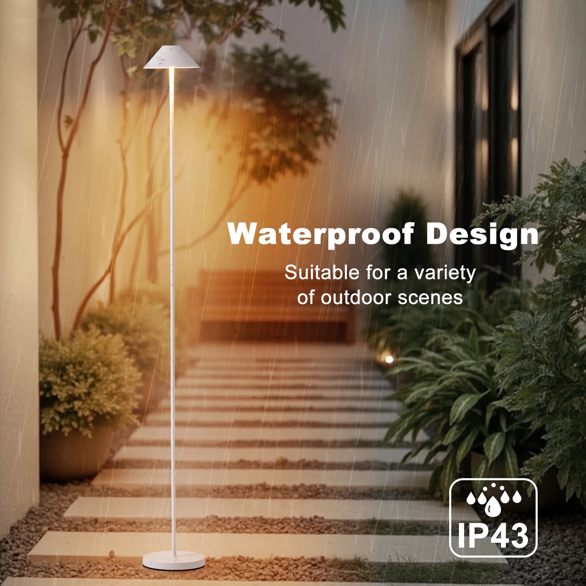 Lampada da terra notturna ricaricabile con sensore tattile a luce da tavolo a LED per ristorante, bar, camera da letto, regolazione continua della temperatura a 3 colori
