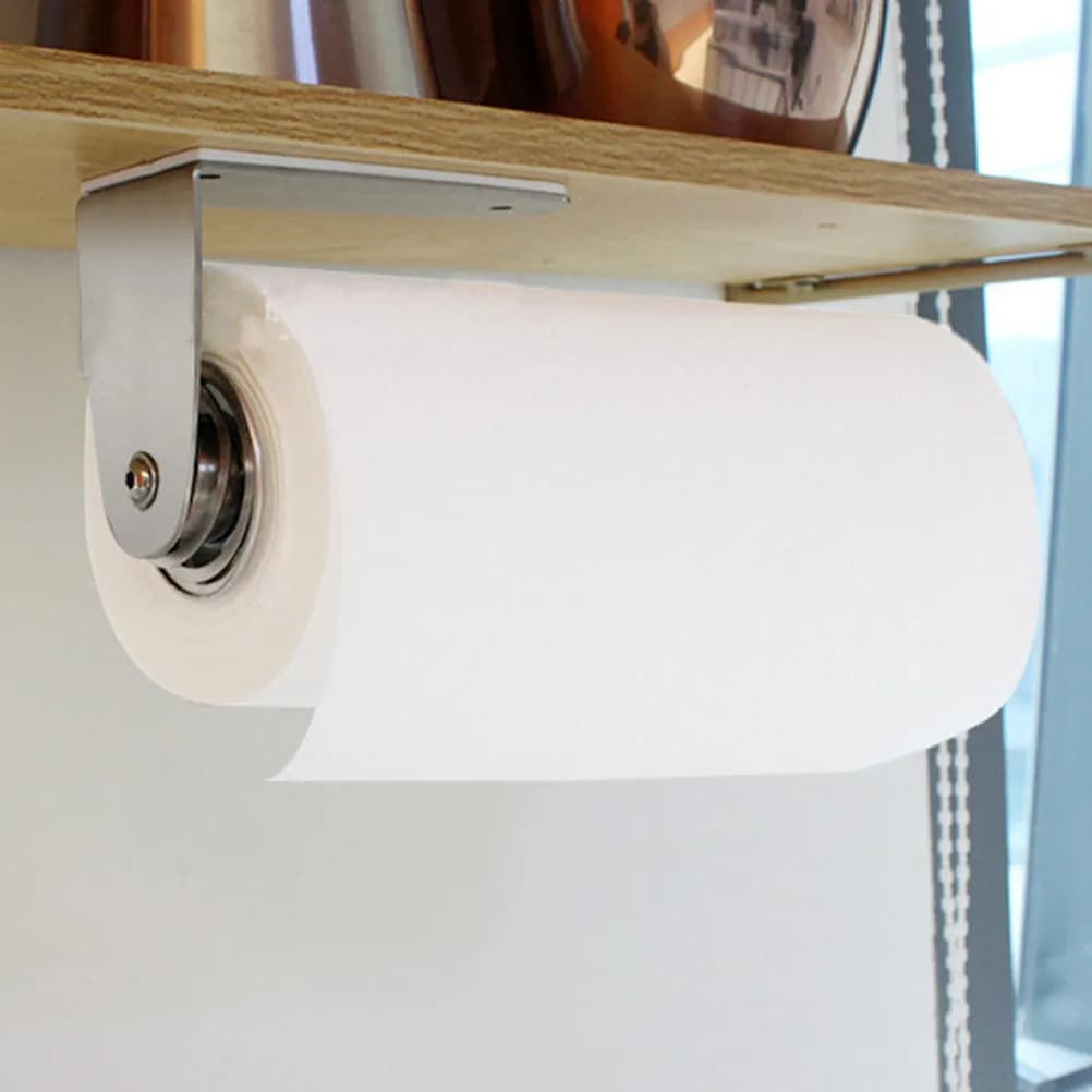 Portarotolo da parete in acciaio inossidabile per bagno e cucina, senza foratura, multiuso
