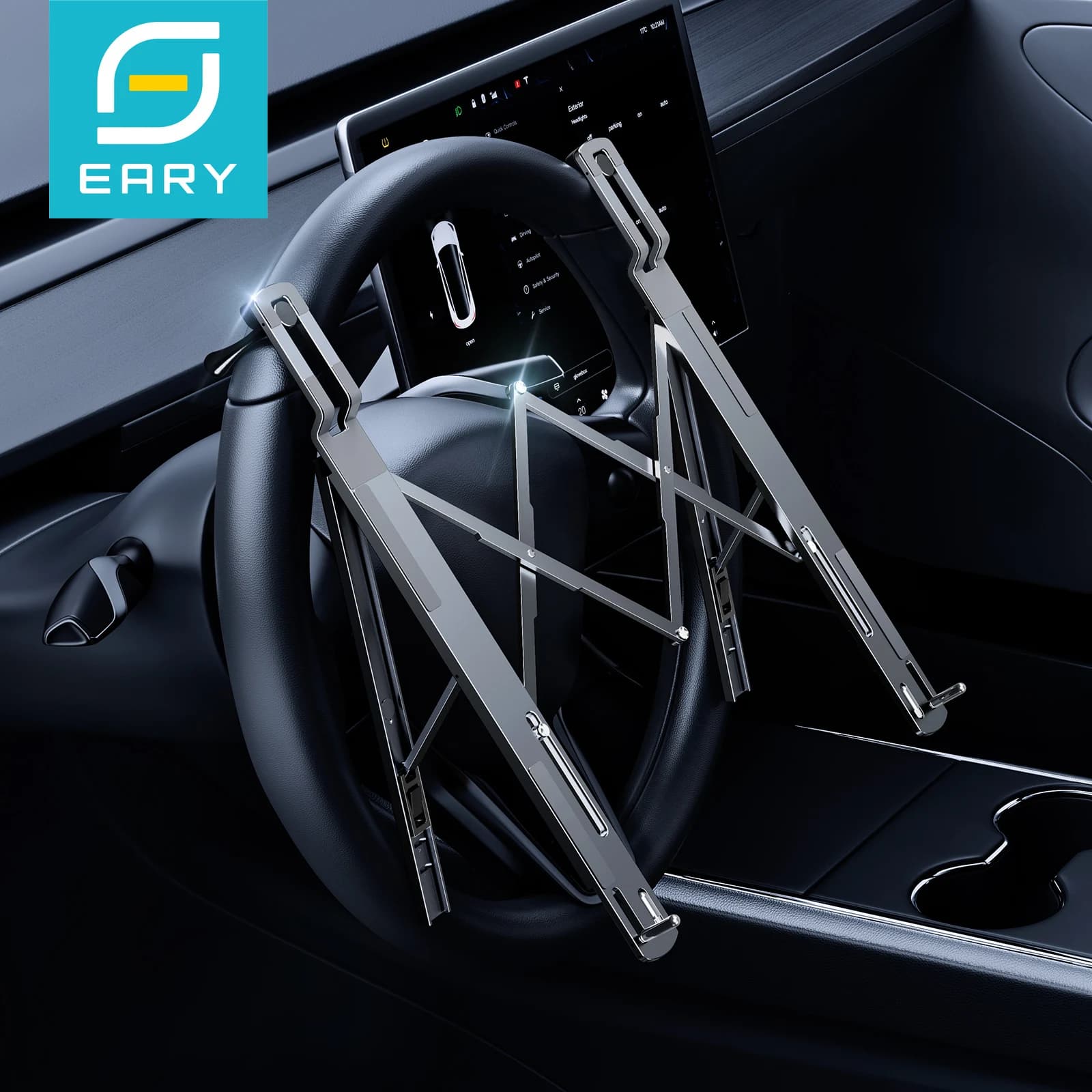 Eary Volante per auto portatile Supporto per laptop Supporto pieghevole a 5 livelli regolabile compatibile per Tablet iPad Mini Accessori per auto