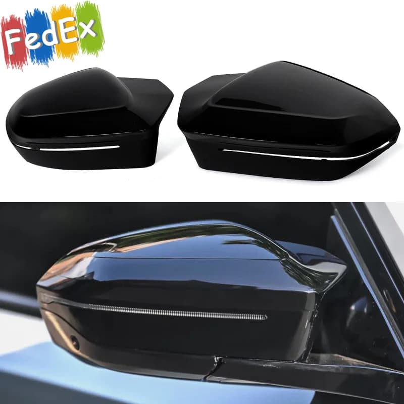 Copri specchietti laterali anteriori stile M per BMW I5 G60 G68 G70 2023 2024 2025 Specchietto retrovisore Shell Nero lucido Guida a sinistra