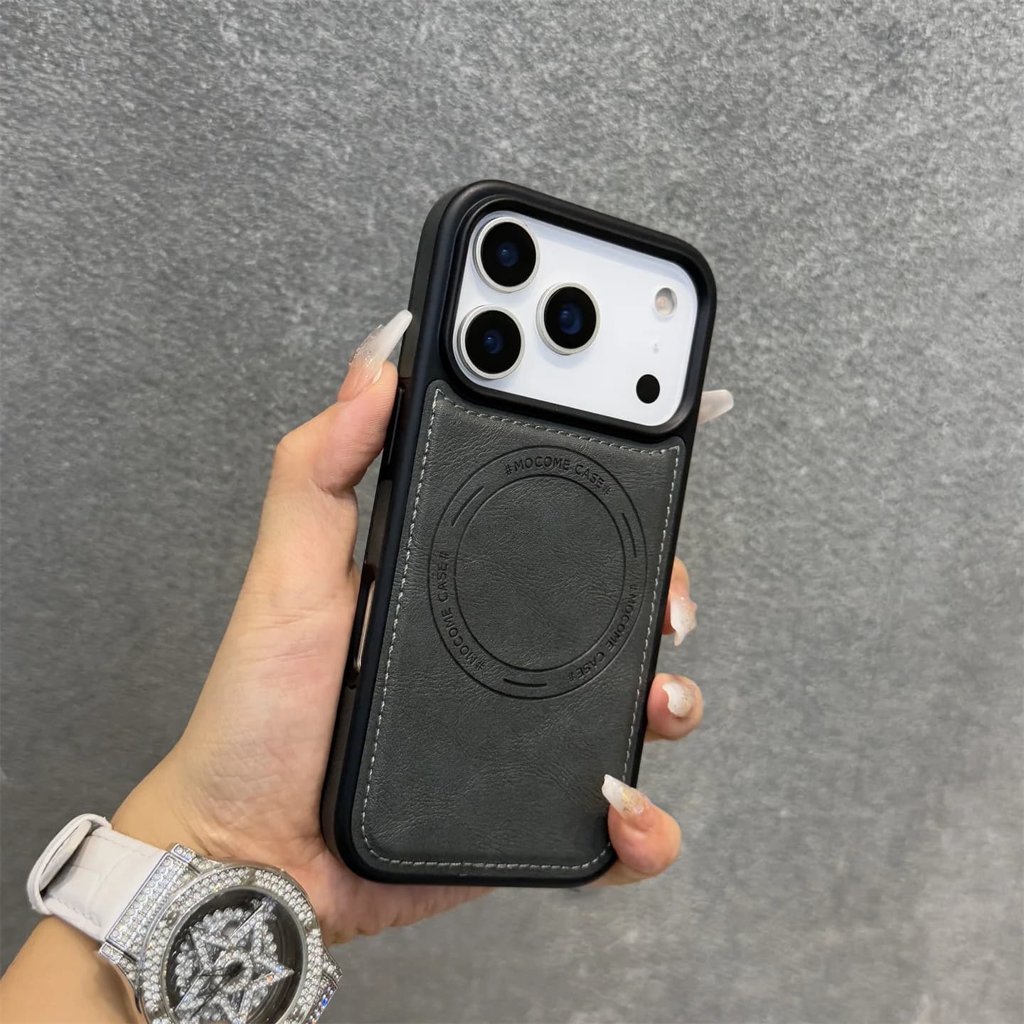Protective Case with PU Leather Magnetic Charge for IPhone 17 Air 16E 15 14 Plus 13 12 Pro Max Antique case for phone with skin feeling