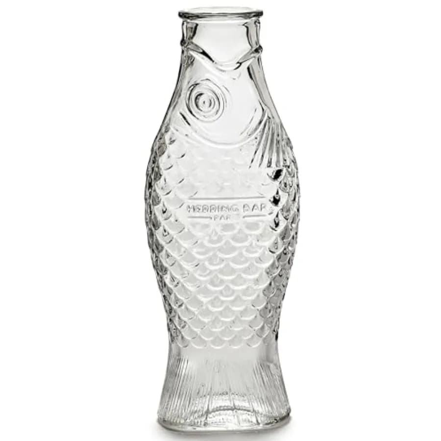 Caraffa in vetro a forma di pesce di Paola Navone, decanter per vino, contenitore da 850 ml per bevande calde e fredde