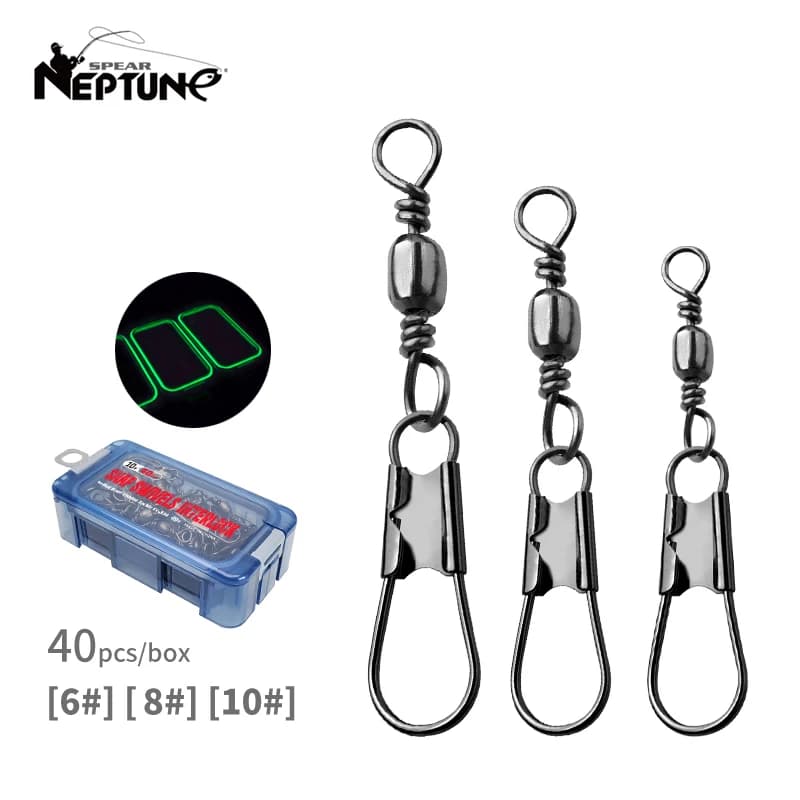 40 piece stainless steel fishing pin 6 # -10 # Swivel cast with bearing box Fishing equipment accessories for bait hook
